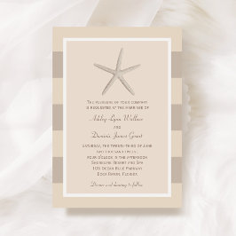 Invitación Boda Neutral Beige Starfish Beach