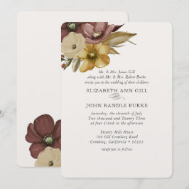 Invitación Boda Neutral Boho Acuarela 