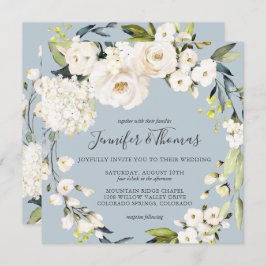 Invitación Boda Neutral de la Cuadrada Azul