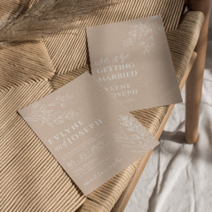 Invitación Boda Neutral de Moda de Boho de Rubor Floral