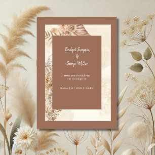 Invitación Boda Neutral de Moda de Boho refinado