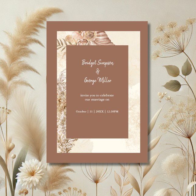 Invitación Boda Neutral de Moda de Boho refinado (Subido por el creador)