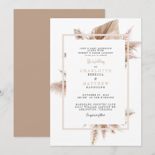 Invitación Boda Neutral Pampas