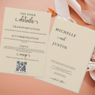 Invitación Boda Neutral   Presupuesto QR Boda   Todo en Uno