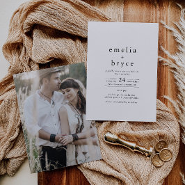 Invitación BODA Neutral Único Minimalista de EMELIA Foto