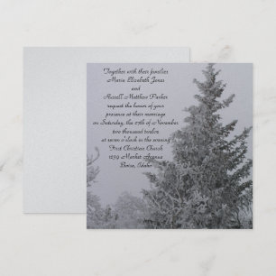 Invitación Boda nevada del pino del invierno
