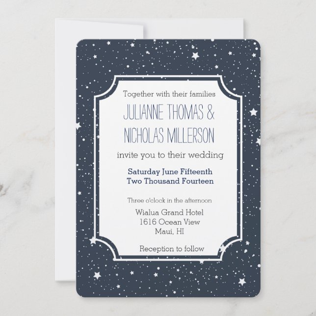 Invitación Boda Night Under the Stars (Anverso)