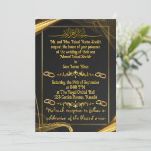 Invitación boda nikah de borde simple