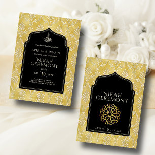 Invitación Boda Nikah, musulmán musulmán del Royal Golden Dam