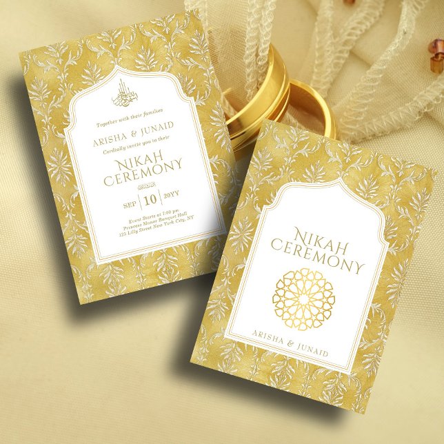 Invitación Boda Nikah, musulmán musulmán del Royal Golden Dam (Subido por el creador)