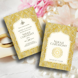 Invitación Boda Nikah, musulmán musulmán del Royal Golden Dam
