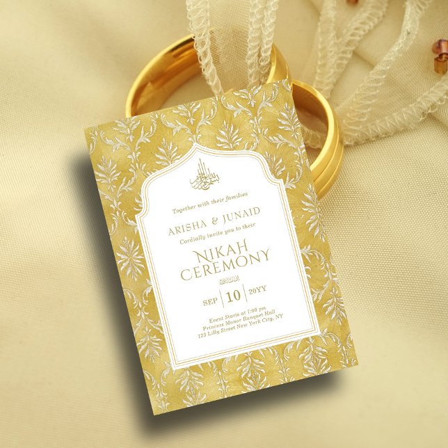 Invitación Boda Nikah, musulmán musulmán del Royal Golden Dam (Subido por el creador)