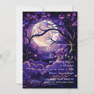 Invitación Boda Nocturna en el Bosque bajo la Luz de la Luna