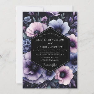 Invitación Boda Nocturna Floral de Amatista