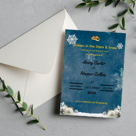 Invitación Boda Nocturna Invernal Estrellada "Escrito en las 