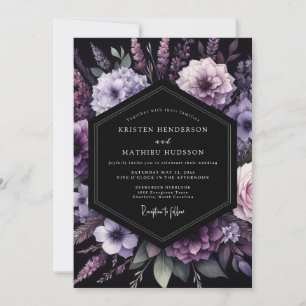 Invitación Boda Nocturna Morada y Melancólica