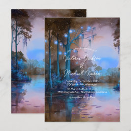 Invitación Boda nocturno de Blue Bayou