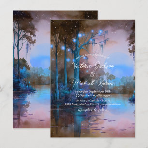Invitación Boda nocturno de Blue Bayou