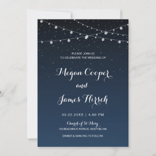 Invitación Boda nocturno de la Marina Celeste de Blue Starry