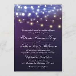 Invitación Boda nocturno de las luces de cadena