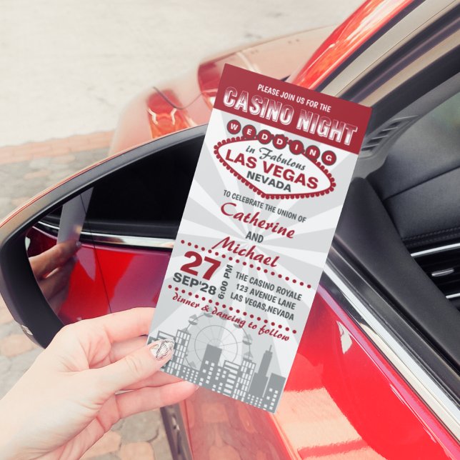 Invitación Boda Nocturno del Casino de Las Vegas City Skyline (Subido por el creador)