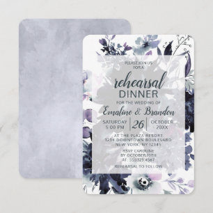 Invitación Boda Nocturonal de la Marina Floral Ensayo Cena