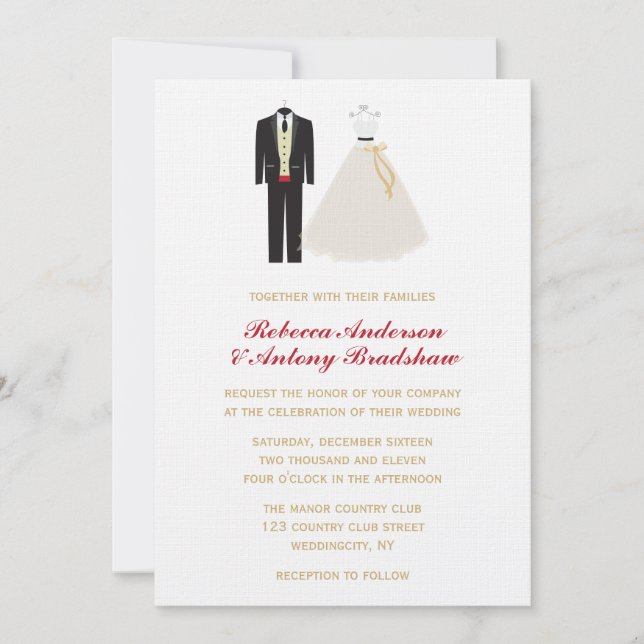 Invitación Boda Novia y Groom (Anverso)