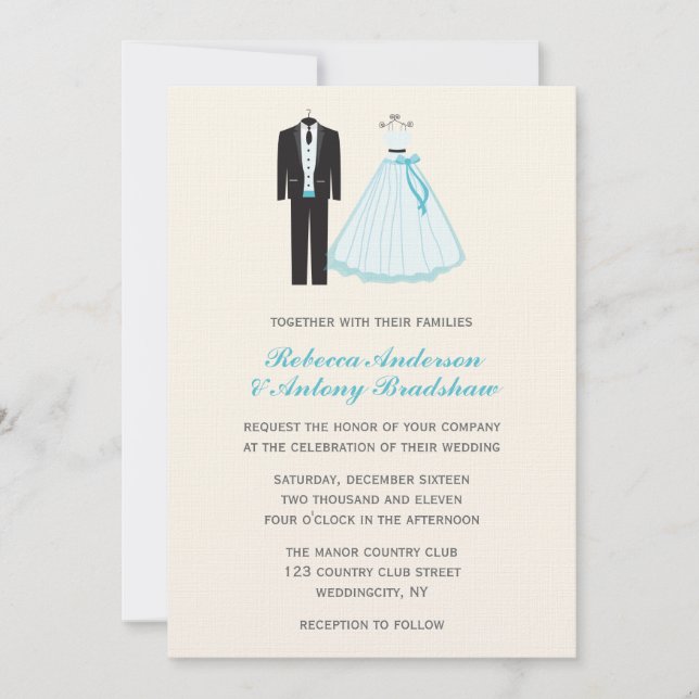 Invitación Boda Novia y Groom (Anverso)