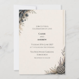 Invitación Boda Nudo Celta Cardo Escocés