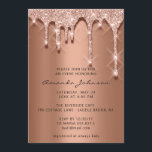 Invitación Boda nupcial Cumpleaños 16.º Rosa Coopper de Drips<br><div class="desc">Para una elegante invitación moderna a la moda Smile All Day! FlorenciaK diseño</div>