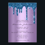 Invitación Boda nupcial Cumpleaños 16° Blue Purple 3D Drips<br><div class="desc">Para una elegante invitación moderna a la moda Smile All Day! FlorenciaK diseño</div>