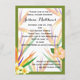 Invitación Boda nupcial de la ducha de la ave del paraíso