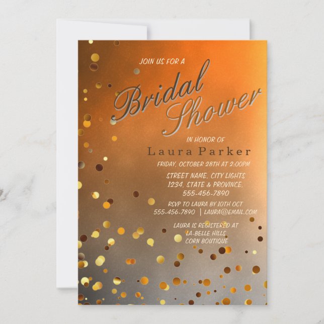 Invitación Boda nupcial de la ducha de la puesta del sol del (Anverso)