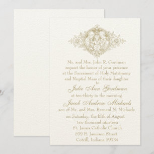 Invitación Boda Nupcial de la Santa Familia del Oro Católico