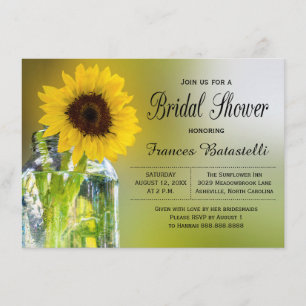 Invitación Boda nupcial rústica de la ducha del tarro de