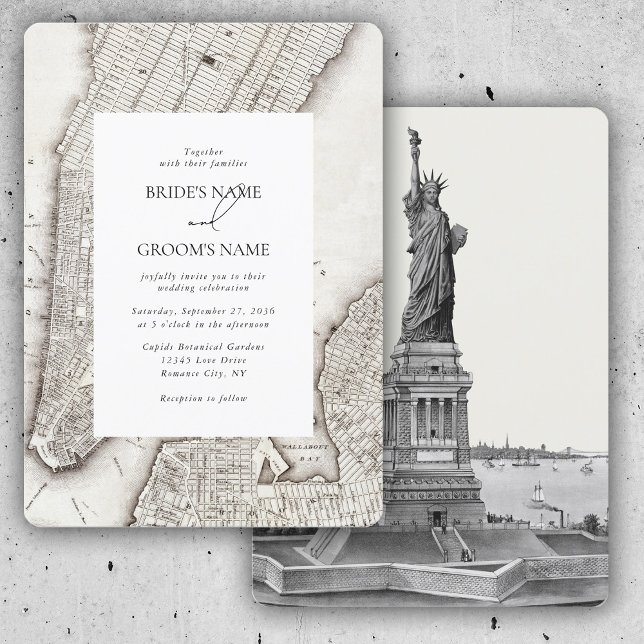 Invitación Boda NYC de destino de Nueva York (New York City Destination NYC Wedding Invitation)