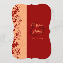 Invitación Boda o compromiso musulmán roja