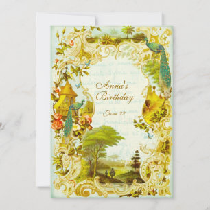 Invitación Boda o evento en el jardín de Versalles Peacock