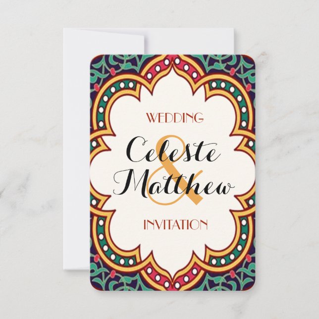 Invitación Boda o Fiesta marroquí persa (Anverso)