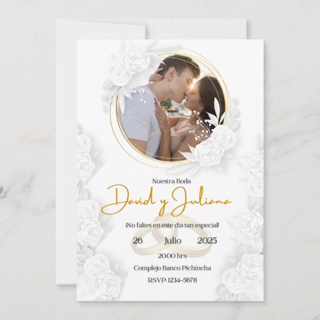 INVITACION BODA O MATRIMONIO (Anverso)