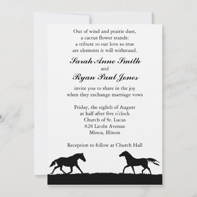 Invitación Boda occidental (Anverso)