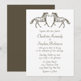 Invitación Boda Occidental blanco de Country Horse Brown