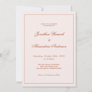 Invitación Boda Occidental Boho Crema y Terracota