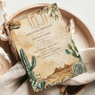 Invitación Boda Occidental Boho de Acuarela