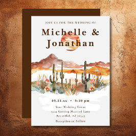 Invitación Boda occidental de Boho Desert Cactus