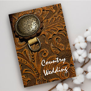 Invitación Boda occidental de Brown Western Saddle Country