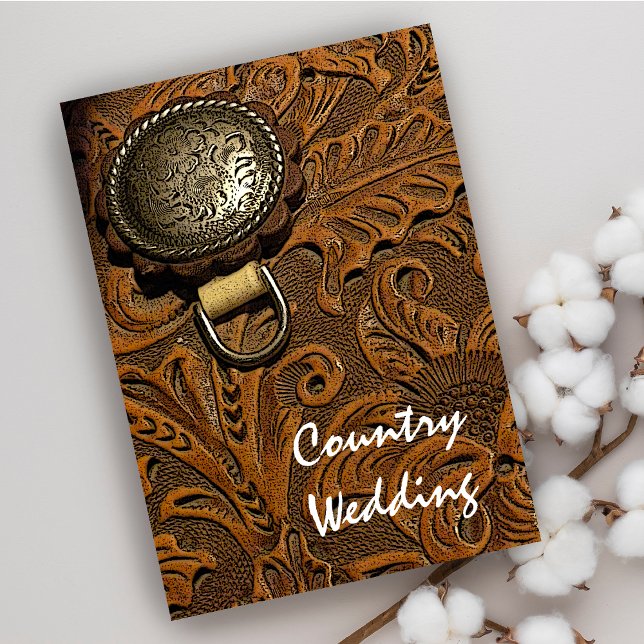 Invitación Boda occidental de Brown Western Saddle Country (Subido por el creador)