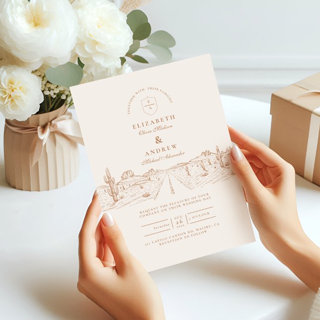 Invitación Boda occidental de la ruta del desierto (Subido por el creador)
