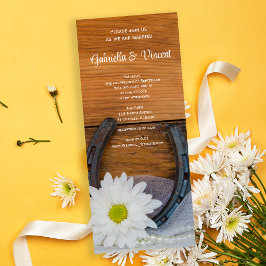 Invitación Boda occidental de margarita blanca y herradura