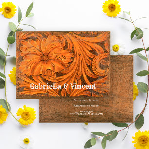 Invitación Boda occidental del país de las flores rusas